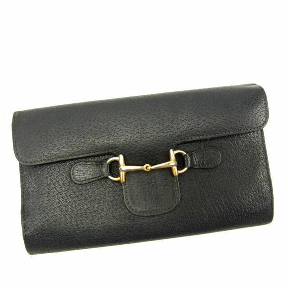 Gucci leather long Tri bit Wallet black - Picture 1 of 6